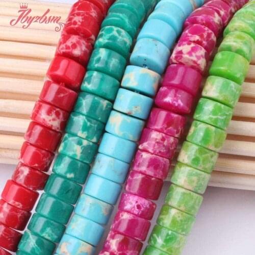 4x6mm Smooth Rondelle Beads Sea Sediment Stone Beads For DIY Necklace Bracelat Earring Pandant Jewelry Making 15" Free Shipping