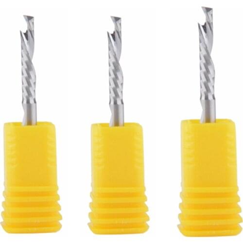 5Pcs 3.175X17MM Up & Down Cut One Single Spiral Flute Carbide CNC Mill Milling Tools, Milling Cutting Tools Router Bit