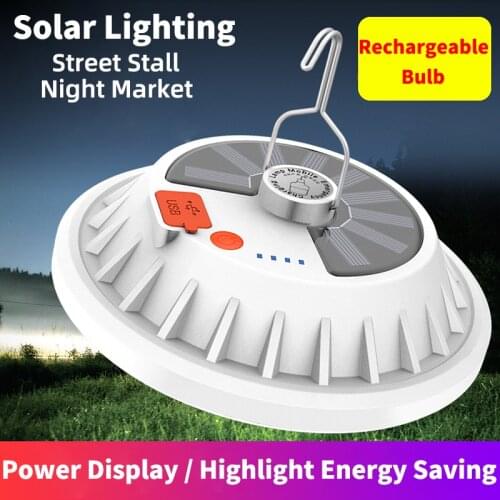 Anern Rechargeable LED Bulb Lamp Remote Control Solar Charge Lantern Portable Emergency Night Market Light Outdoor Camping Home