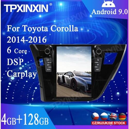 128GB Tesla Style Android 9.0 Car GPS Navigation For Toyota Corolla 2014 2015 2016 Stereo Headunit Multimedia Player Auto Radio