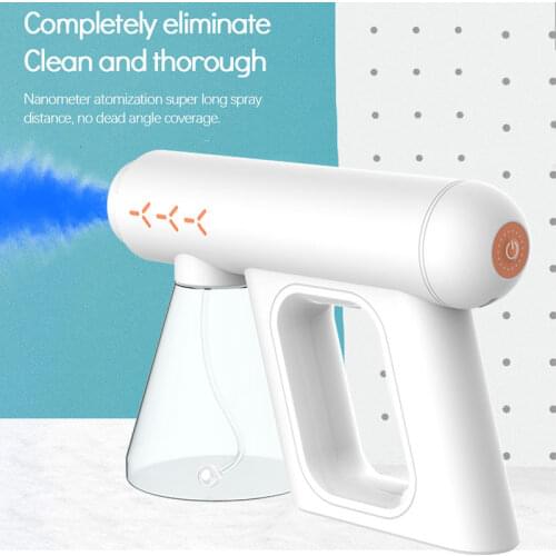 300ml Disinfection Gun Blue Light Wireless Nano Steam Atomizer Fogger Disinfection Water Sprayer Machine Steam Spray Guns