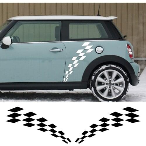 Side Skirt Body Decal Sticker Checker Flag Style for BMW Mini Cooper R56 R57 R58 Clubman R55 F54 R60 F56 F55 R61 Car Styling
