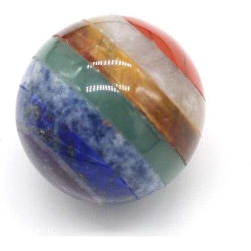 Natural Stone Beads Ball Ellipsoid 7 Chakra Reiki Healing Stone Charms Agates Crystals Lapis Lazuli for Home Ornaments