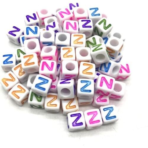 50pcs 7x7mm 26 Letter Beads Square Shape Alphabet Letter Beads Charms Bracelet Necklace For Jewelry Making Accessories #ZZZ