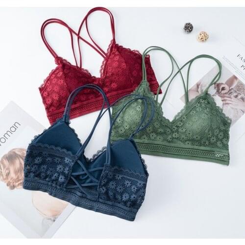 Beauty Back Sexy Women Bra Underwear Transparent Lace Bralette Female Padded Seamless Push-up Comfortable Soft Lingerie