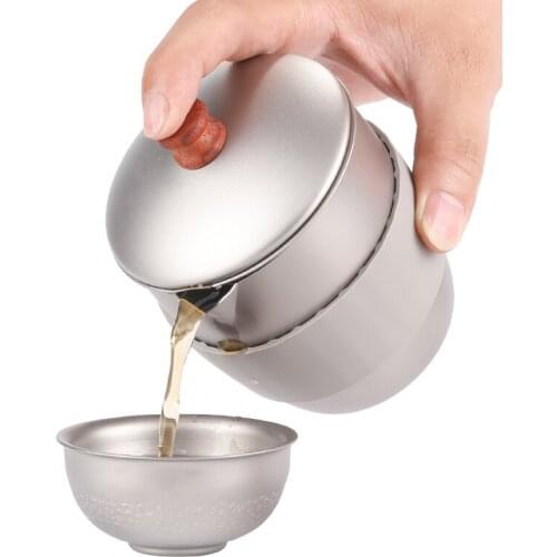 300ML Pure Titanium Tea Kettles Pot Kung Fu Tea Set Coffee Kettle Teapot Convenient Office Outdoor UltraLight Teapot Ta9006