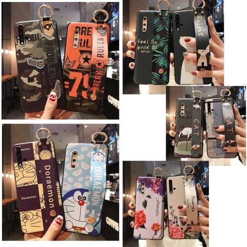 Phone Holder Case For OPPO A3 A5 A3S A59 A7 A5S A73 A83 A5 A9 2020 F1S F5 F9 F11 Pro 3D Relief Flower Soft Wrist Strap Cover