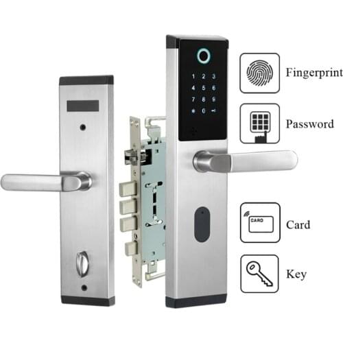 Digital Biometric Fingerprint Lock Smart Keyless Door Lock Fingerprint+Password+RFID Card+Key Unlock Ways Home Office Hotel Use