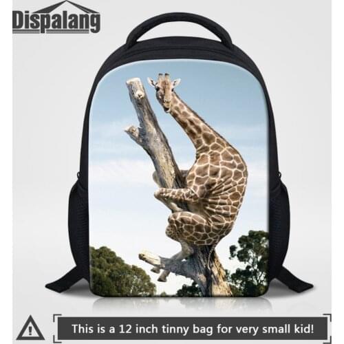Dispalang Kindergarten School Bags for Girls Boys Cute Giraffe Print Schoolbags Kids Bookbag 3D Animal Small Backpack