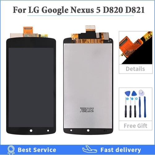 For LG Google Nexus 5 Display D820 D821 LCD Display Touch Screen Digitizer Assembly for LG Nexus 5 Screen 4.95" lcd Replacement
