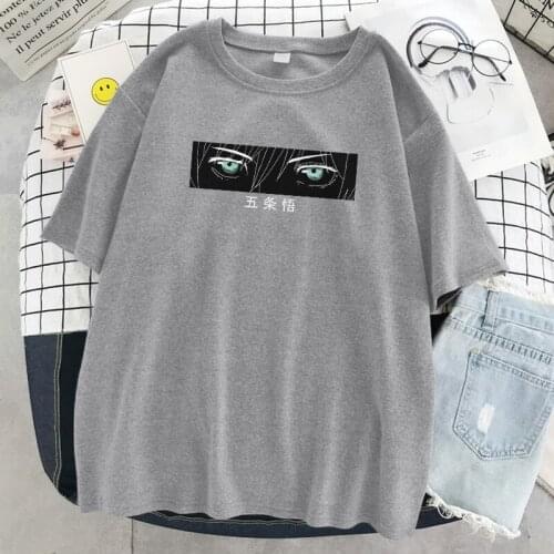 Gojo Satoru Jujustu kaisen Anime Eyes Print T-Shirt Women Fashion Tees Summer Loose Tshirt Soft Casual Tshirt Oversized T Shirts
