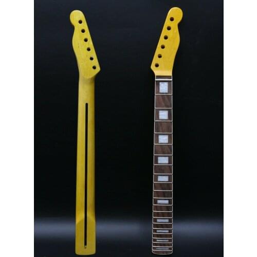 Electric Guitar Neck 21 fret 25.5 inch Maple Rosewood Fretboard Block Yellow Paint guitar parts