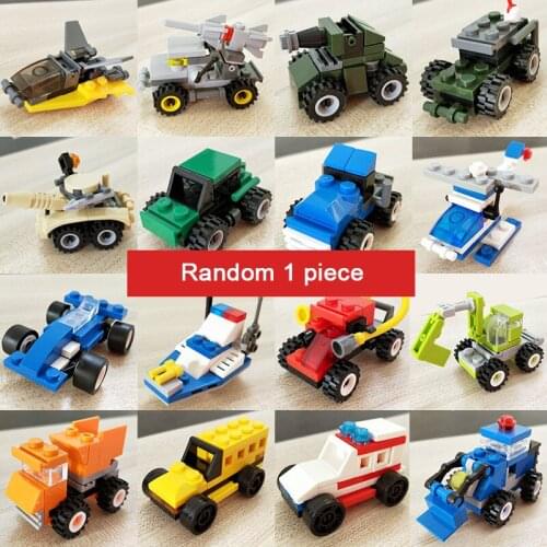 Random DIY Building Blocks Military truck aircraft Model Brick Educational Action Figures Games Toys For Children Kids Gift