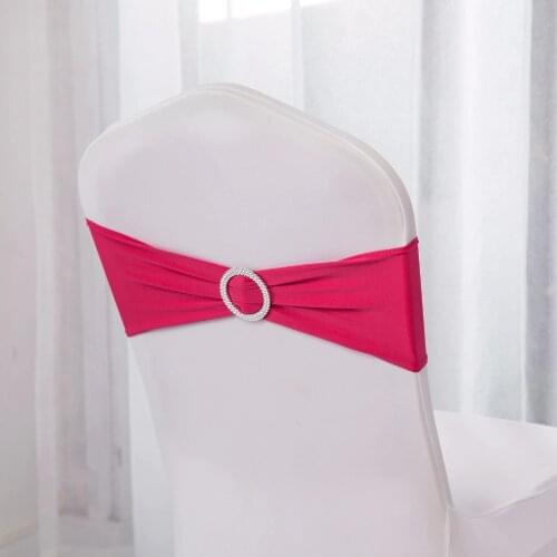 Ship from Germany 100PC Spandex Chair Bands Spandex Chair Sash Stretch Lycra chair band with buckle for Wedding Party Decoration