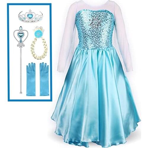 Summer Girls Elsa Dresses Clothes Kid Cosplay Anna Princess Dress Snow Queen Vestido Childrens Costumes Birthday Party Sukienki