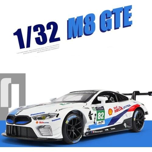 1:32 Scale Diecast Metal Toy Model 2018 M8 GTE Le Mans Pull Back Sound & Light Racing Car Educational Collection Kids Gifts