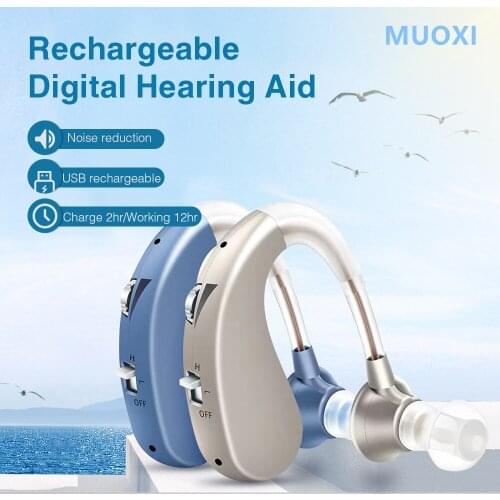 Best Rechargeable Mini Digital Hearing Aid Sound Amplifiers Wireless Ear Aids for Elderly Moderate to Severe Loss Drop Shipping