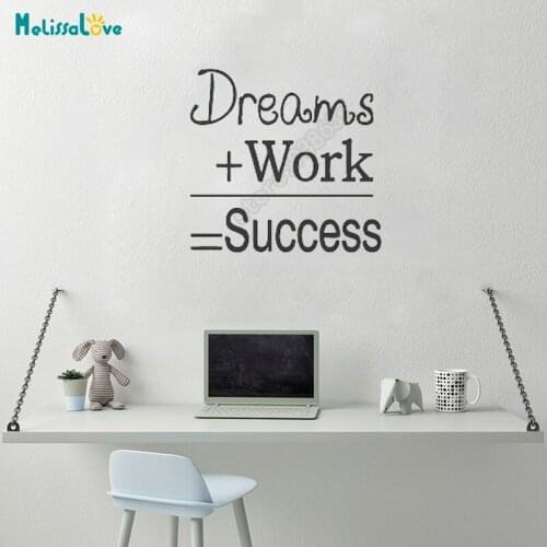 Dreams Work Success Encourage Office Quota Decal Creative Decor Sticker Company Removable Vinyl Wall Stickers B776