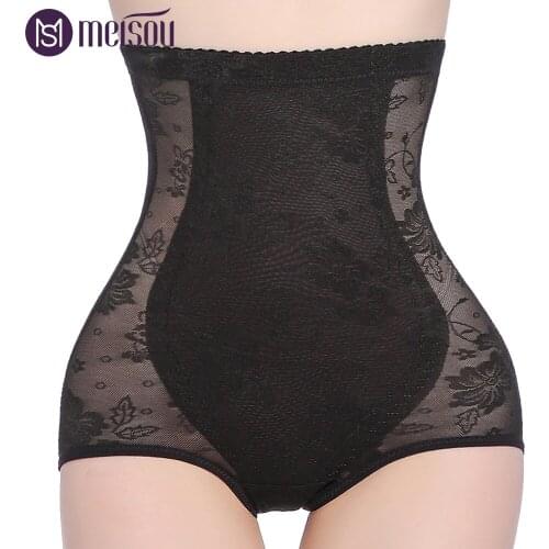 Meisou Women Panties Shaper Briefs High Waist Underwear New Lace Female Slimming Shapewear Tummy Underwear Control Panties Hot