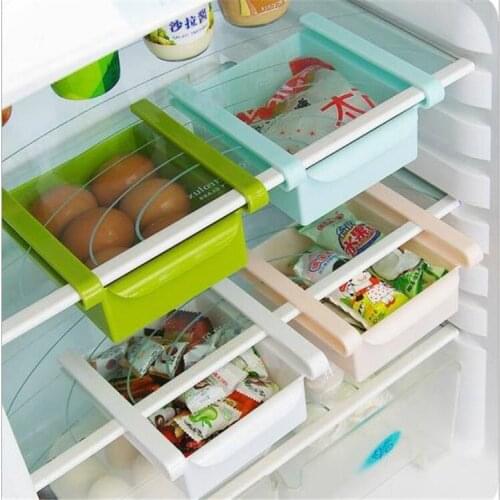 Mini ABS Slide Kitchen Fridge Freezer Space Saver Organization Storage Rack Bathroom Shelf kitchen accessories для кухни