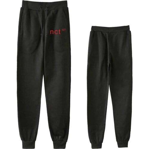 Nct 127 Men Women Casual Cotton Sweatpant New Middle Waist Solid Cargo Pants Loose Streetwear Elastic Ankle-Length Trousers