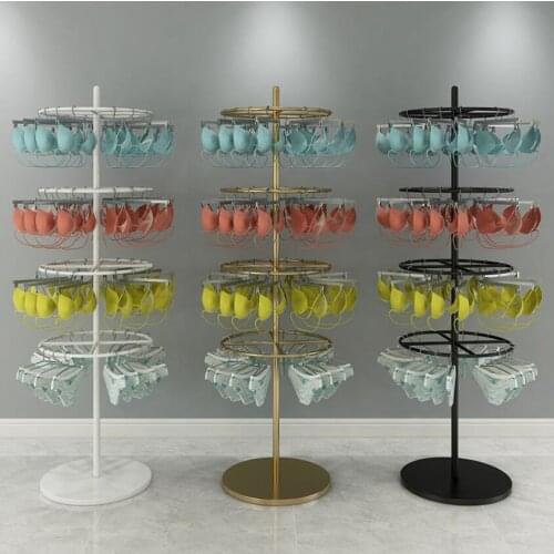 Floor type circular revolving shelf for underwear display in clothing store