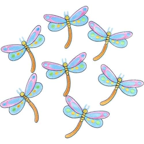 5PCS Animal Dragonfly Patches DIY Cute Embroidery Applique Iron on Patches for Clothing Accessories Kids Women Clothes Stickers