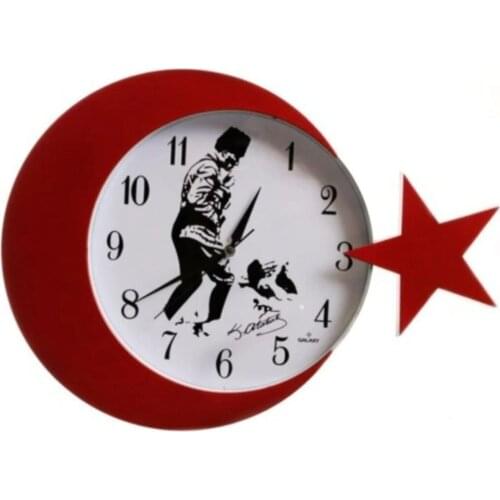 Galaxy Wall Clock the Moon the stars Designed Red Glazed Silent Dial Quality Material popular most preferred Summer Winter Women 'S Male