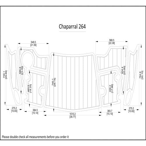 Chaparral 264 Swim Step Pad Boat EVA Teak Decking 1/4" 6mm
