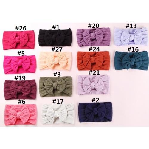 400pcs Cable Knit Nylon Bow Headwrap, One size fits all Baby headbands, wide nylon headbands, baby headbands, Knot bow headwear