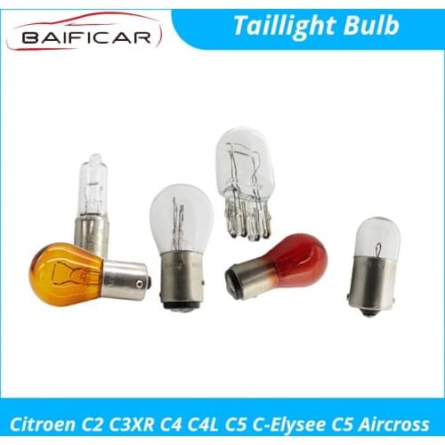 Baificar Brand New Car Taillight Bulb Brake Light Turn Signal Lamp P21W P21 R10W R5W for Citroen C2 C3XR C4 C4L C5 C-Elysee