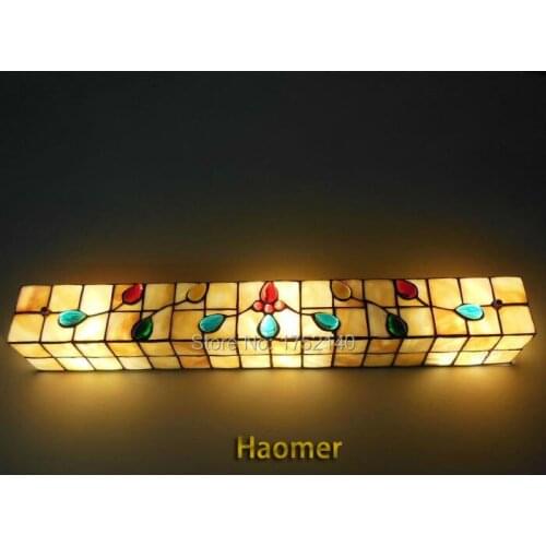 Newly Mediterranean lamp shell wall lights butterfly flower wall sconce shell mirror lights Bedside Lamp Bathroom Lamp