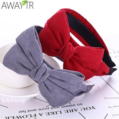 Big Bow Wide HairbandsSimple Solid Color Hair Hoop Headband Fashion Women Girls Head Band Headwear Elegant Hair Accessories
