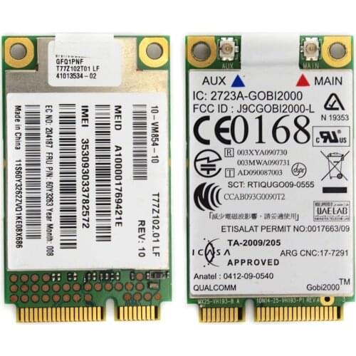Original Gobi2000 3G WAN Card for I-B-M / Leno vo Think pad X201 X201i T410 T410i T510 FRU:60Y3263 60Y3183