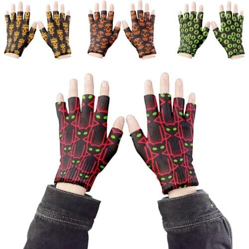 1 Pair Unisex Adult Half-Finger Gloves Spring Funny Personality Female Gloves Men Hiking Sports Gloves Handschoenen Guantes