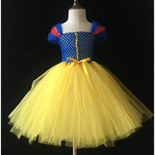 Little Girls Princess Tutu Dress Kids Fluffy Crochet Tulle Tutus Ball Gown with Shoulder Ribbon Bow Children Cosplay Party Dress