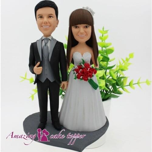 2019 AMAZING CAKE TOPPER The love that is waiting for life is like this Toys Custom Polymer Clay Figure From Pictures
