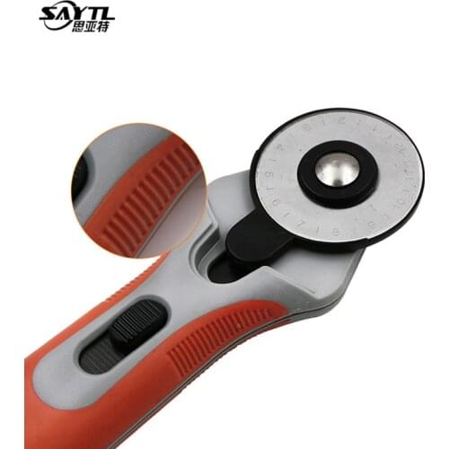 SAYTL 45mm Rotary Cutter Patchwork Roller Wheel Round Knife Cloth Fabric Cutter Tool Leather Paper Vinyl Strips Sewing Tools