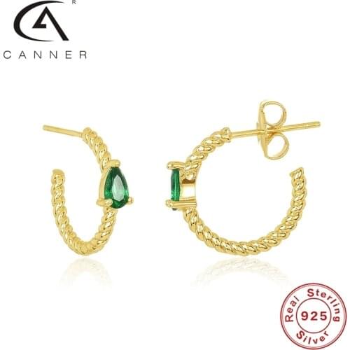 CANNER Ring Earrings For Women S925 Sterling Silver Earrings Hoops Ins Fengshui Drop Saffron Zircon Fine Jewelry Pendientes