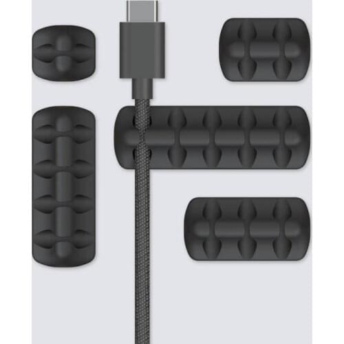 5pcs Silicone Organizer Data Earphone Cable Winder Cable Fixer Easy Install Strong Viscosity For Home Office support dropship