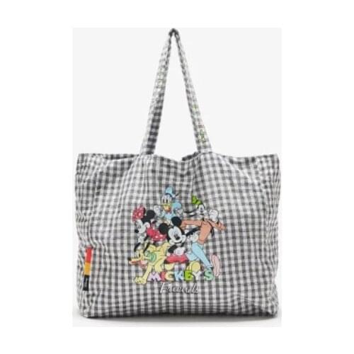 Disney women men shoulder bag canves High capacity handbag cartoon Mickey mouse shopping bag