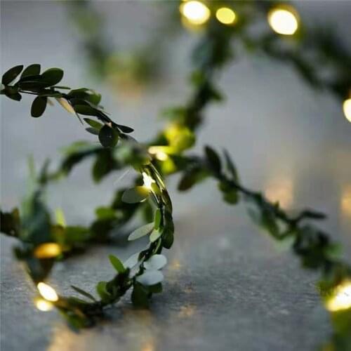 2/ 3/ 5/10m Led String Lights Green Artificial Leaf Vine Garland Fairy light For Christmas Wedding Party Home Decoration