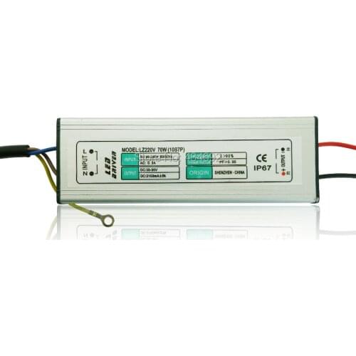 High Power IP67 Waterproof 70W Led Driver AC85-265V 30-36V 2100MA Led Lighting Transformers 10 Series 7 Parallel