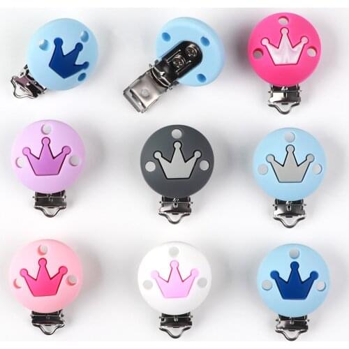 2pc Baby Teether Accessories Baby Pacifier Clips DIY Teething Dummy Holder Silicone Chew Toys Soother Clasps