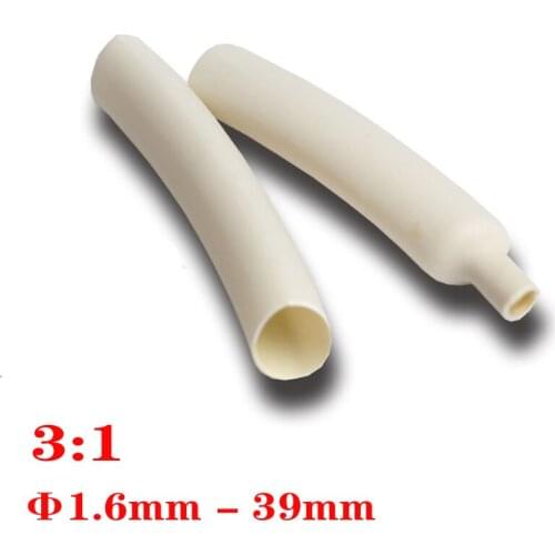 10 Meter Thickened 3:1 Heat Shrink Tube White Wire Cable Insulation Tubing USB Protector Wrap Diamater 2.4mm - 39mm