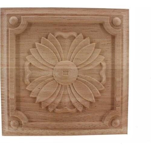 VZLX Vintage Floral Carved Corner Wall Door Cabinet Furniture Decorative Figurines Wood Appliques Home Decoration Accessories