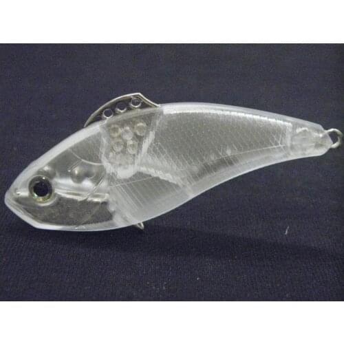 WLure 8cm 30g Lipless Long Casting Bait 10 per Lot Transparent with for Custom Lure Painting 3 Types Swimming Action UPL772