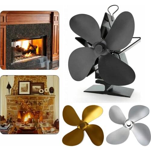 Replacement Fan Blad 4 Blades Heat Powered Stove Fan Log Wood Burner Ecofan Quiet Home Fireplace Fan Efficient Heat Distribution