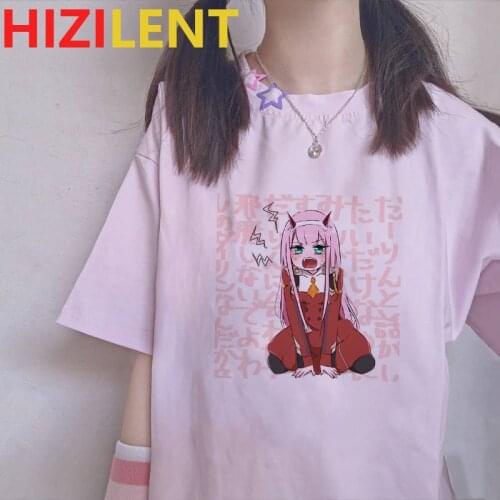 Darling in the franxx Anime woman t shirts kawaii lolita Zero Two Printed Manga e-girl cosplay graphic tee harajuku streetwear