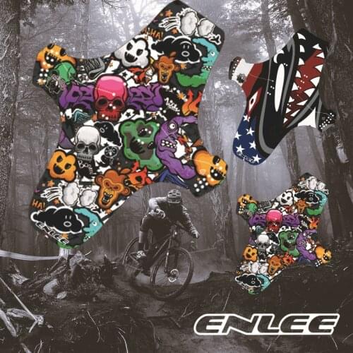 1pc ENLEE MTB Bicycle Front Mudguard AM DH Enduro Cycling Bike Collapsible Fenders Mud Flaps Colorful Bicycle Accessories